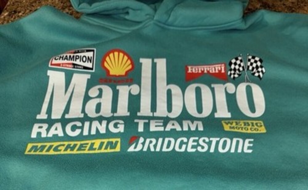 Ferrari Marlboro Hoodie Formula 1 Racing Team Men's Size Large Teal Sweatshirt